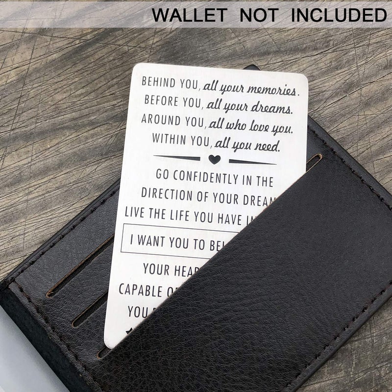 XGAKWD Graduation Gifts for Son Daughter with Inspirational Quote, Engraved Wallet Insert for Him, Birthday Graduation Gifts Cards for Graduate - Image 4